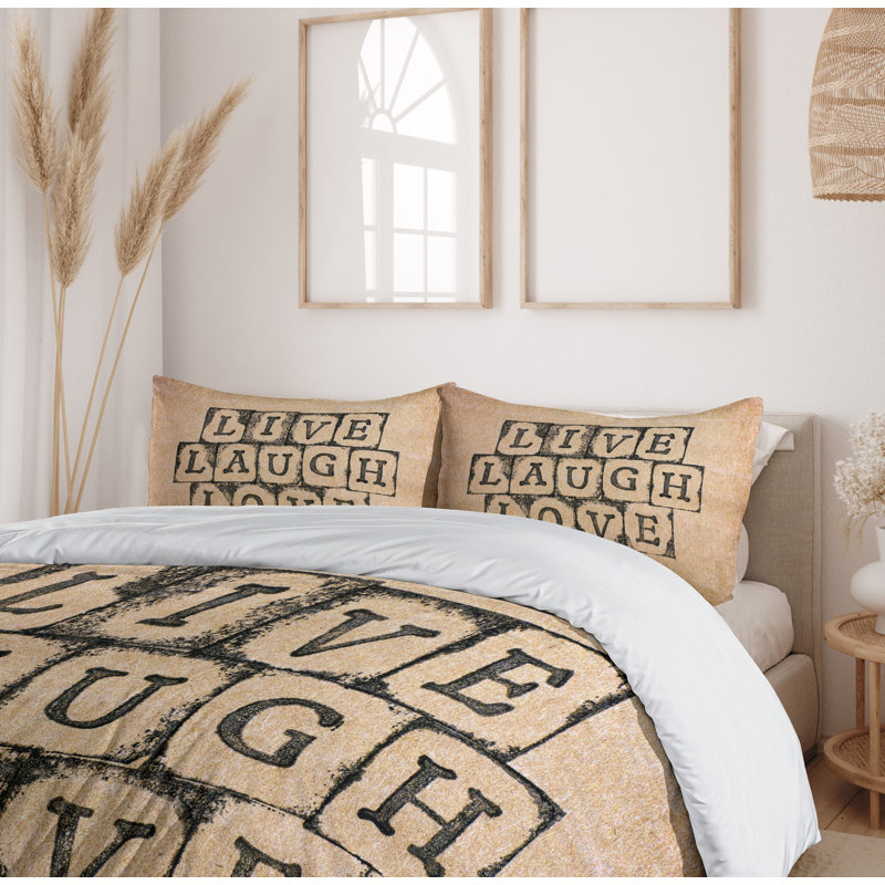 Live Laugh Love Modern & Contemporary Duvet Cover, King