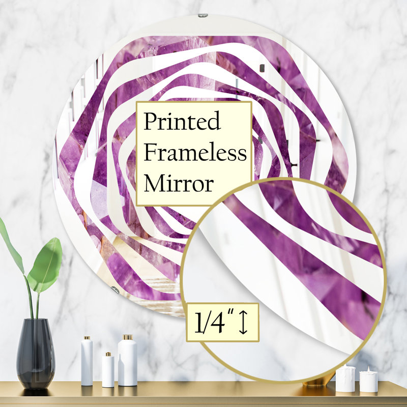 Miroir mural moderne sans cadre whirl macro, 23,6 po x 23,6 po