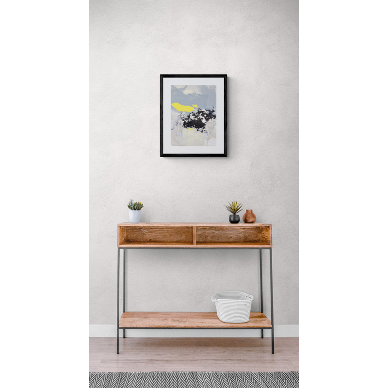 Gray And Yellow 1 by Simona Gocan, Black Framed Paper, 20" H x 16" W
