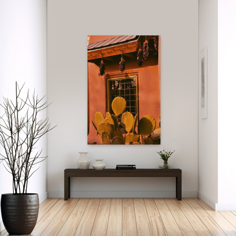 Contemporary Art Abstract Contemporary Cactus Architecture Sunset Wall Art by Del Mundo Portraits - Wrapped Canvas Print