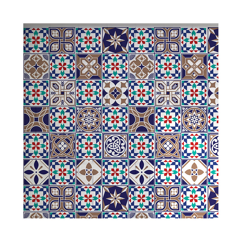 Royal Navy Blue and Walnut Vintage Mix Tile Sticker - 15cm x 15cm, 1 Pack