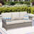 76.7" Wide Outdoor Wicker Patio Sofa, Wide Armrest Outdoor Couch With  Cushions For Porch Garden-1397941625