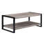 Moderne 3 pièces cocktail - table basse rectangulaire et tables de bout carrées, finition rustique brun noir, pièce de décoration intérieure en bois contemporaine et noire, accessoire d'espace