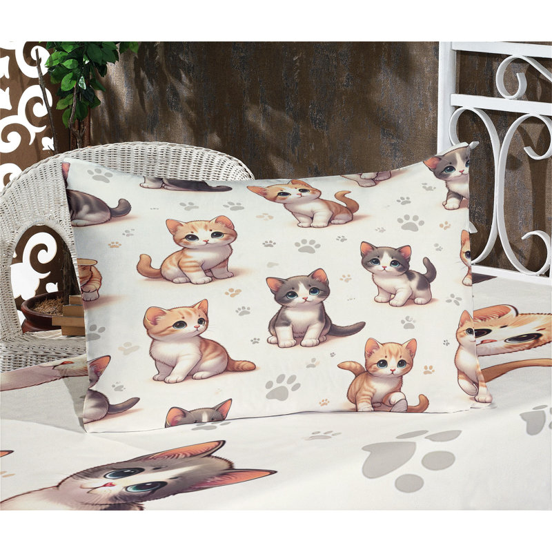 Drap-housse et taies décoratives Little Fun Kittens, Très grand