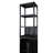 BLACK  Storage Tall Slim Cabinet With Shutter Door And 3 Tier Shelves, Freestanding Linen Tower Cabinet For Living Room, Kitchen, Bathroom Organizer, Natural Bamboo