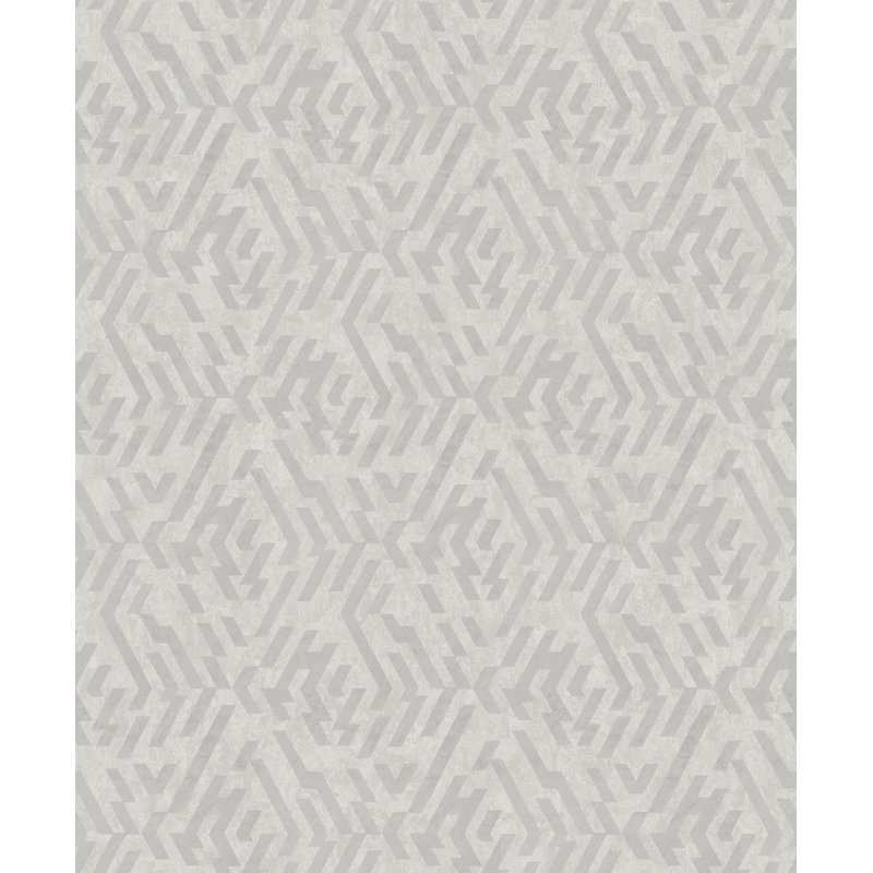 Gray Resource Geometric Metallic Wallpaper Roll, Gray