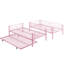 Lit superposé en métal avec lit gigogne rose - option de chambre à coucher moderne, économise de l'espace efficacement, structure en acier pour la durabilité, performance silencieuse et stable, grande capacité de charge, sécurité des escaliers sécuritaires, lit simple