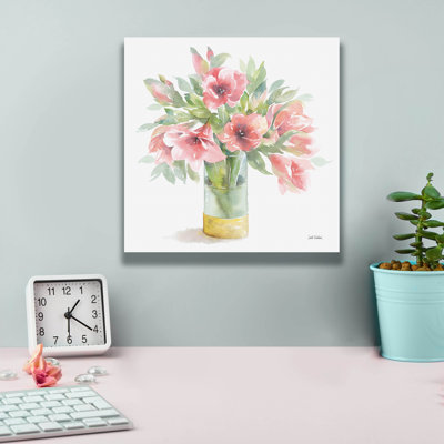 Epic Graffiti 'Pink Amaryllis'  by Leslie Trimbach Canvas Wall Art, 18" x 18"