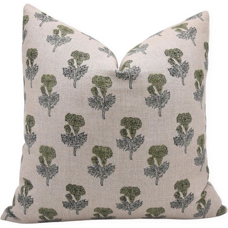 Block Print Throw Pillow Cover MNHGRTLSquare