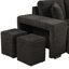 Canapé d'angle en L avec lit convertible et méridienne de rangement, 2 tabourets, gris anthracite, canapé-lit confortable, méridienne