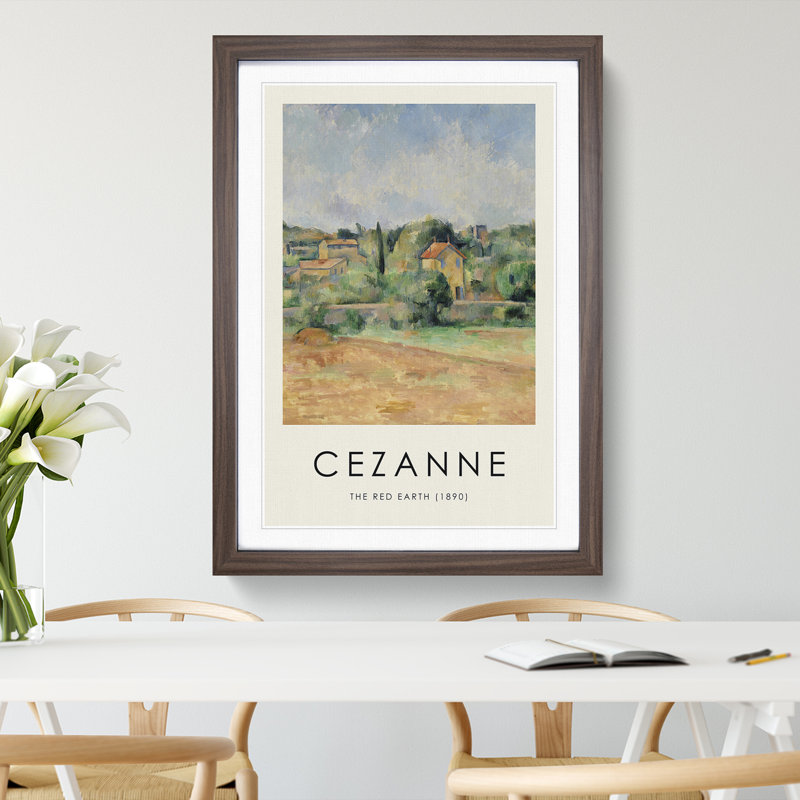 The Red Earth by Paul Cezanne - Picture Frame Painting, 48cm H x 36cm W x 2cm D, Walnut Framed