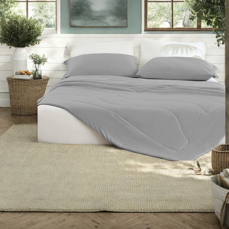 Cooling Bedding Sets Comforter, Gray Nylon Material For All Seasons