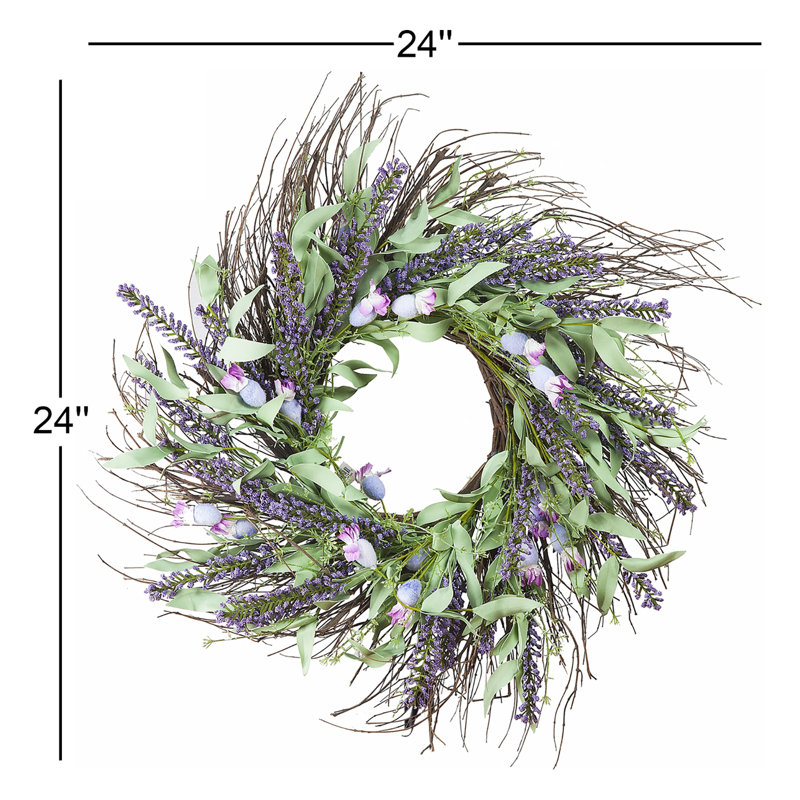 Faux Wood Chip / Wood Curl Silk 24'' Wreath