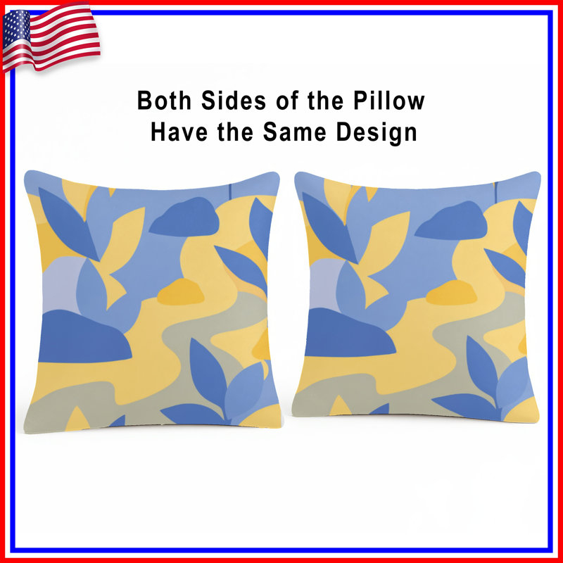 Coussins décoratifs camouflage, 14 x 14 inches, Bright Blue Light Yellow