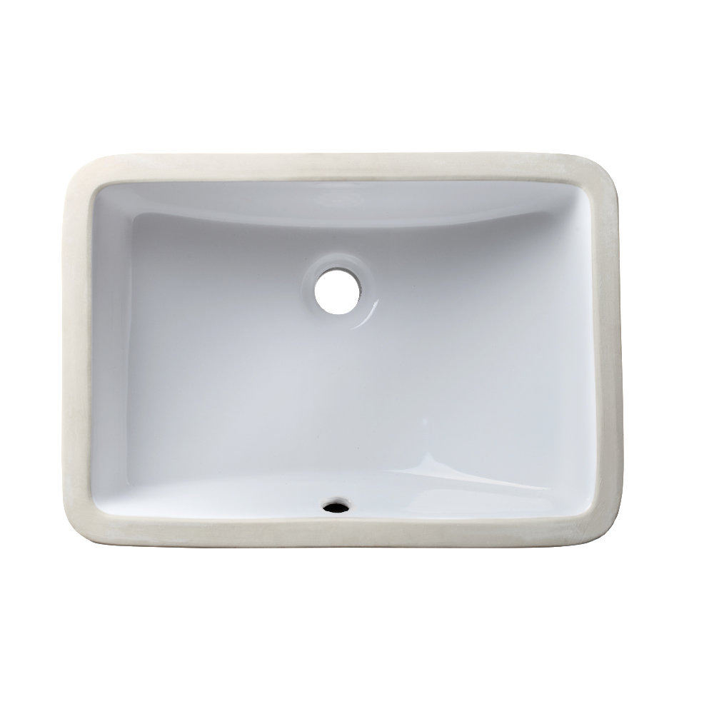 Allora USA 14.25'' White Porcelain Rectangular Bathroom Sink with Overflow Allora USA