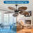 52 In. Indoor/outdoor Brown Retro 5-palm Leaf Shaped Blades Tropical Ceiling Fan Without Light