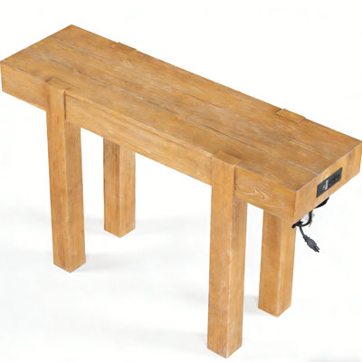 Modern Style Console Table with Hidden Drawer, Side Power Outlet for Entryways, Living Rooms
