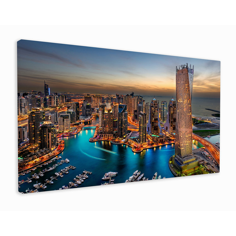 Dubai At Night - Wrapped Canvas Print, 51cm H x 76cm W