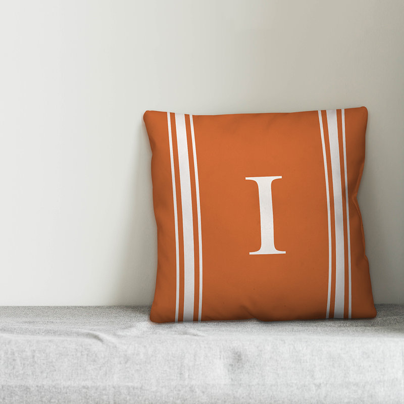 Striped Throw Pillow, I, Orange