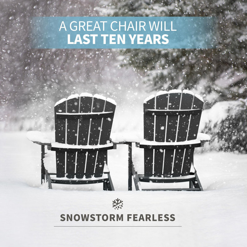Plastic Patio Adirondack Chair, Dark Gray