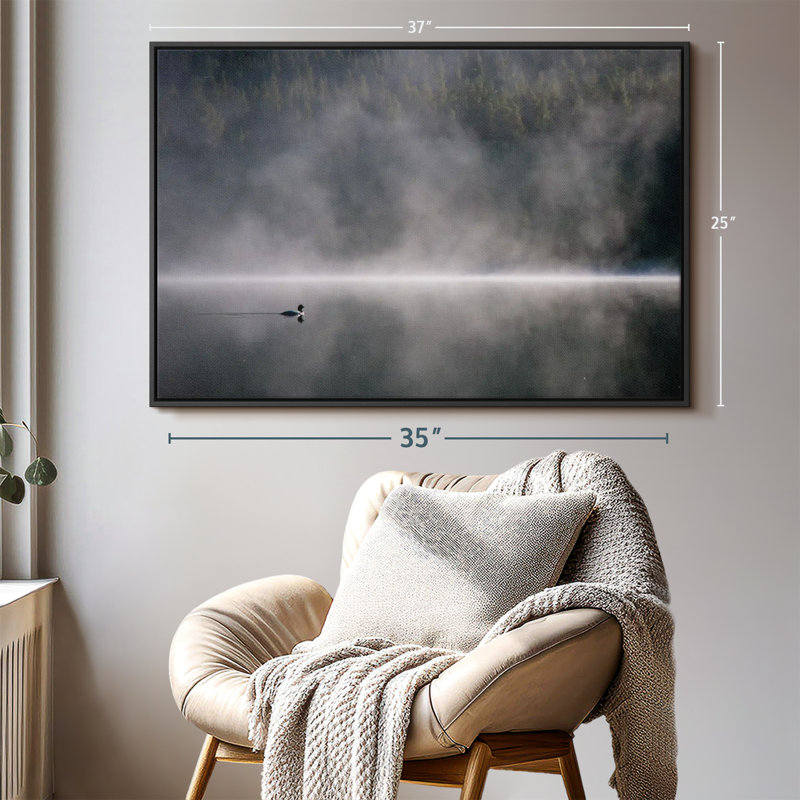 Nature «Duck In Foggy Lake», H 37 po x l 25 po