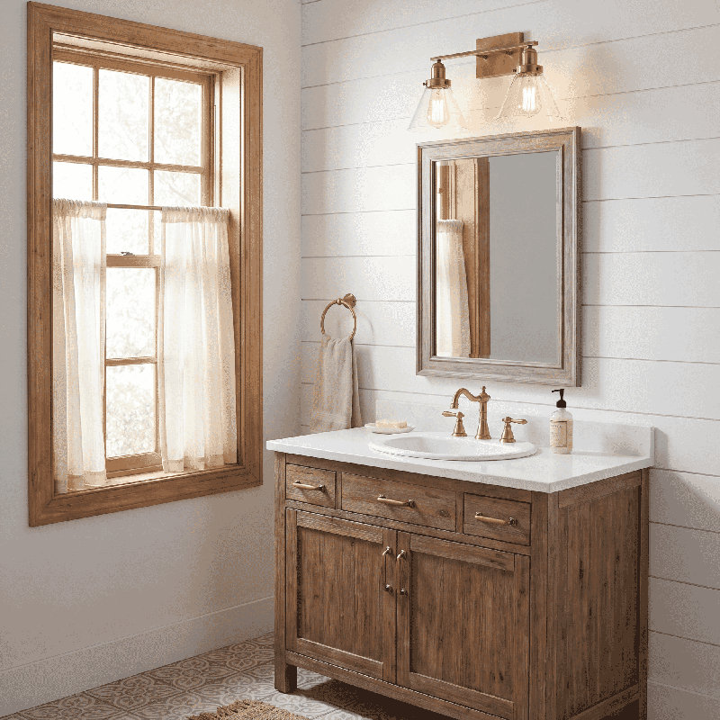 Catalina Dimmable Vanity Light in Warm Brass, Warm Brass