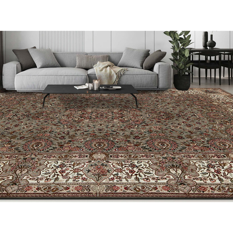 Tapis rectangulaire en laine noué à la main
