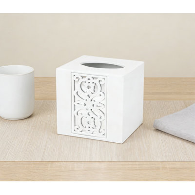 Couvercle de boîte à mouchoirs en miroir - Porte-mouchoir carré décoratif pour salle de bain avec base coulissante durable, miroir élégant et motif en relief