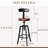 Set Of 2,24.8"-28.74" Tall Adjustable Swivel Stools With Backrest Industrial Farmhouse Bar Stools Home Kitchen Dining Breakfast Chair,Brown Seat Top-1877479961