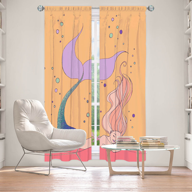 Room Darkening Curtain Pair, 20" W x 52" L, Peach