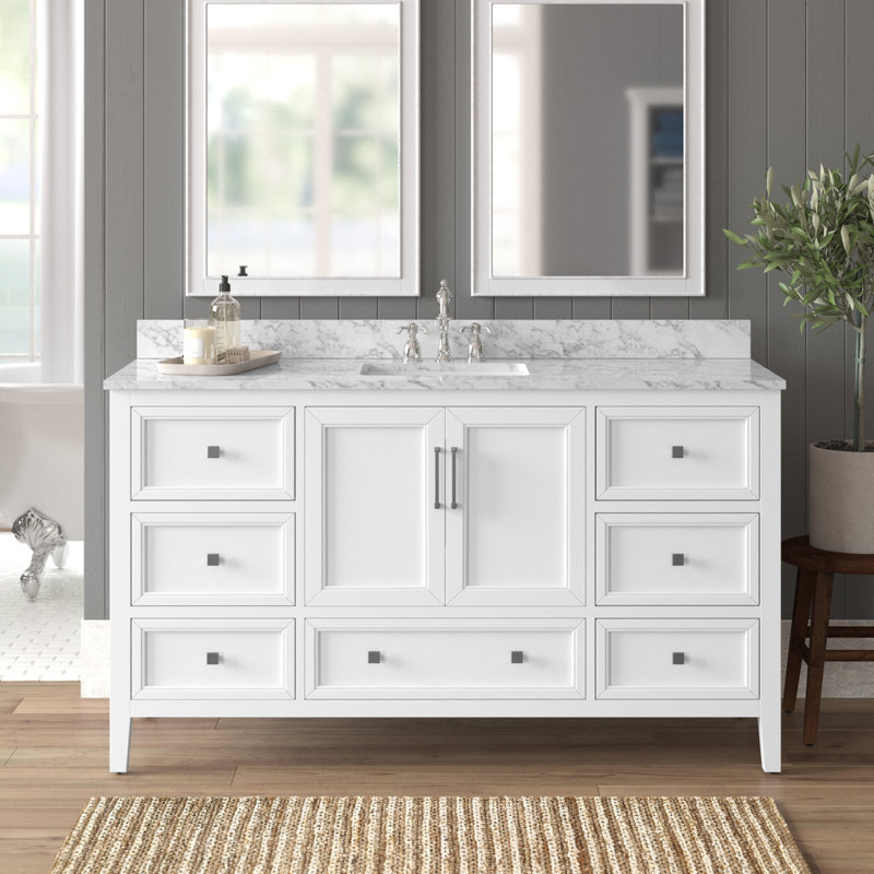 Ensemble de meuble-lavabo simple 61 po Murrieta, Blanc