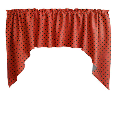 Cotton Blend Polka Dots Swag Window Valance