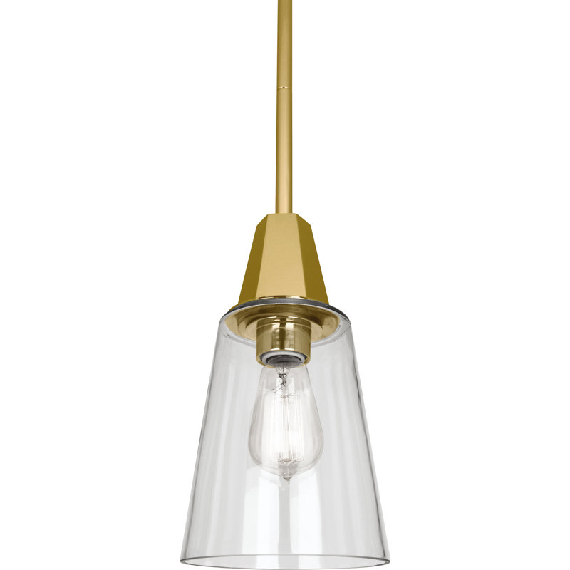 Luminaire suspendu Wheatley, Laiton moderne, Transparent