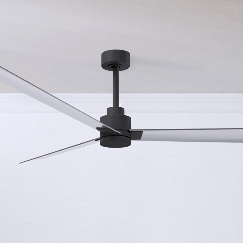 Ventilateur de plafond Alessandra 72, Noir mat, Nickel brossé