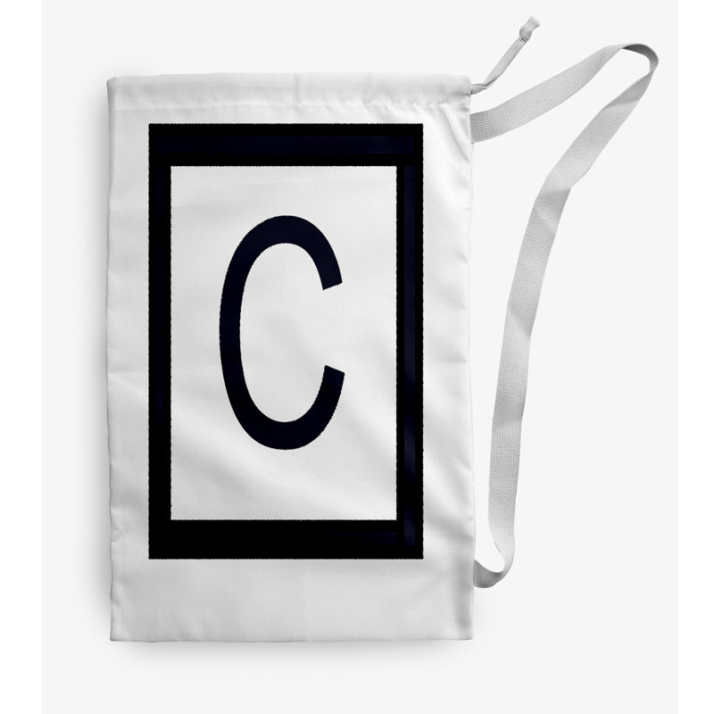 Sac à linge Monogram, Moyen (H 36 po x l 28 po), Blanc