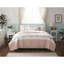 Ensemble de courtepointe en percale de coton 6 pièces avec coussins Blush King / Cal King-128898560-128898565