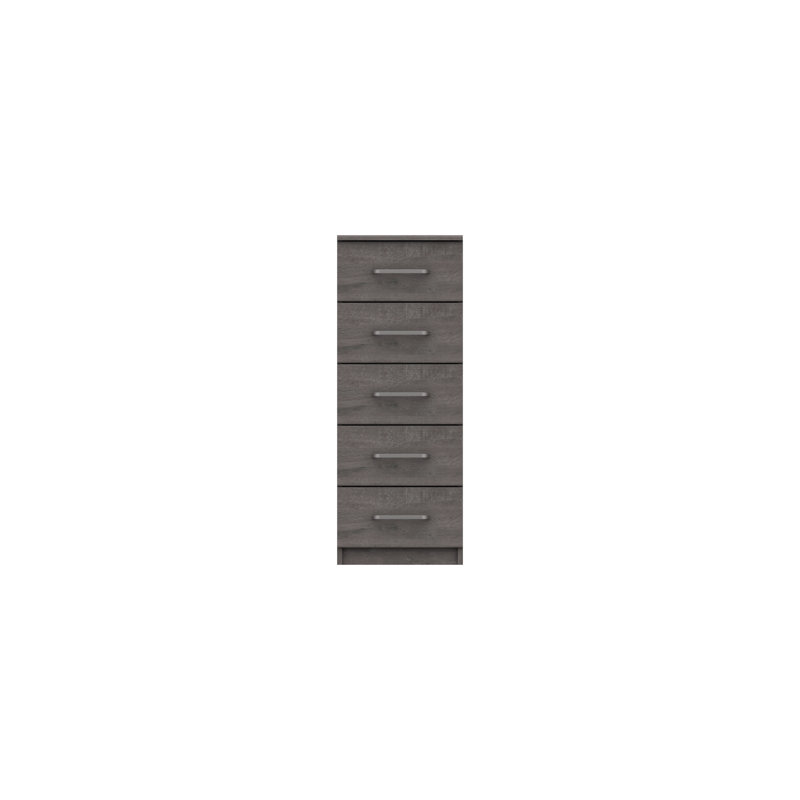 Bushnell 38.3 cm W Chest of 5 Drawers, Dark Grey