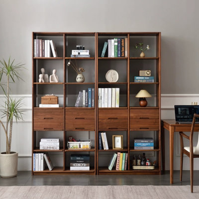Light luxury black walnut bookcase