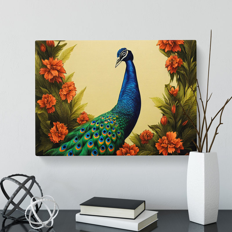 Pleasing Peacock - Wrapped Canvas, 40cm H x 60cm W x 3cm D