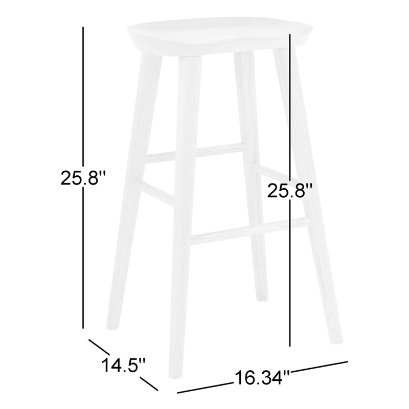 Tabouret de bar et de comptoir Anzie, Tabouret de comptoir (siège d'une hauteur de 25,8, Noir
