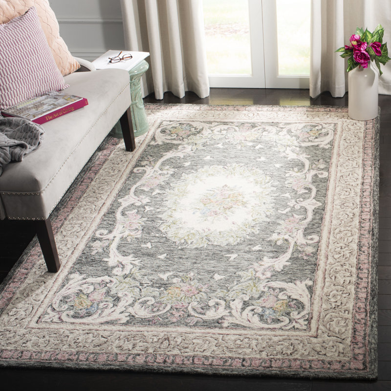 Tapis oriental en laine touffeté à la main Miyuki, Rectangle 5 pi x 8 pi