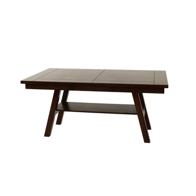 Table de salle à manger rectangulaire moderne, aspect noyer foncé, en bois d'hévéa