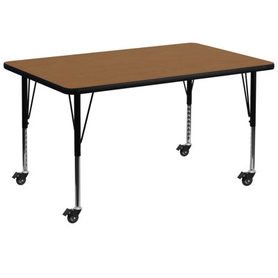Goddard Mobile 24''W x 48''L Rectangular HP Laminate Activity Table - Adjustable Legs