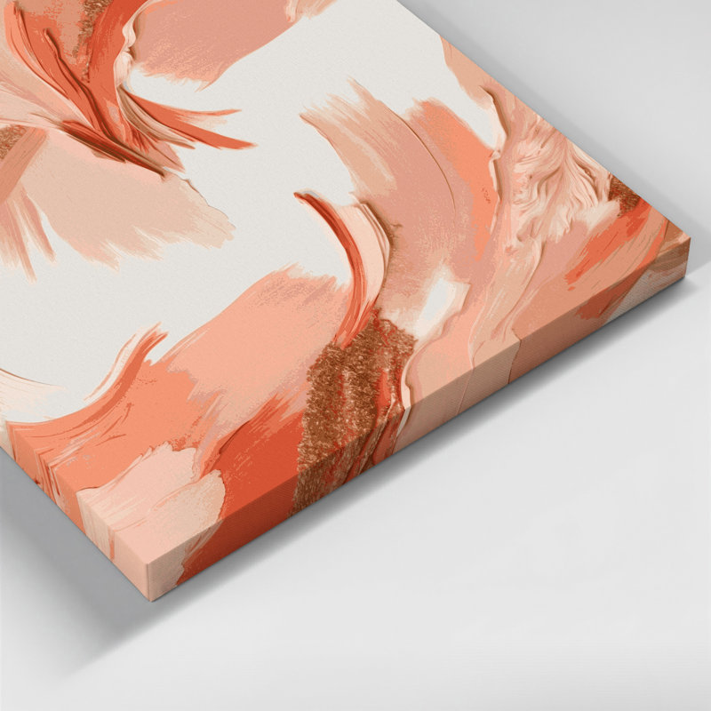 «Lyrical Abstraction 71», art mural sur toile orange, H 24 po x l 36 po