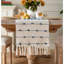 Chemin de table Boho de 72 pouces de long pour décor de maison de campagne moderne, chemin de table bleu et beige, en coton naturel tissé avec des pampilles neutre, pour la décoration de la table de salle à manger