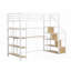Lit mezzanine simple en métal avec escalier et amp; Bureau intégré Tablettes de rangement (aucun sommier requis, solide et stable)