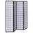 Sartre Black 4-Panel Room Divider Folding Shoji Screen