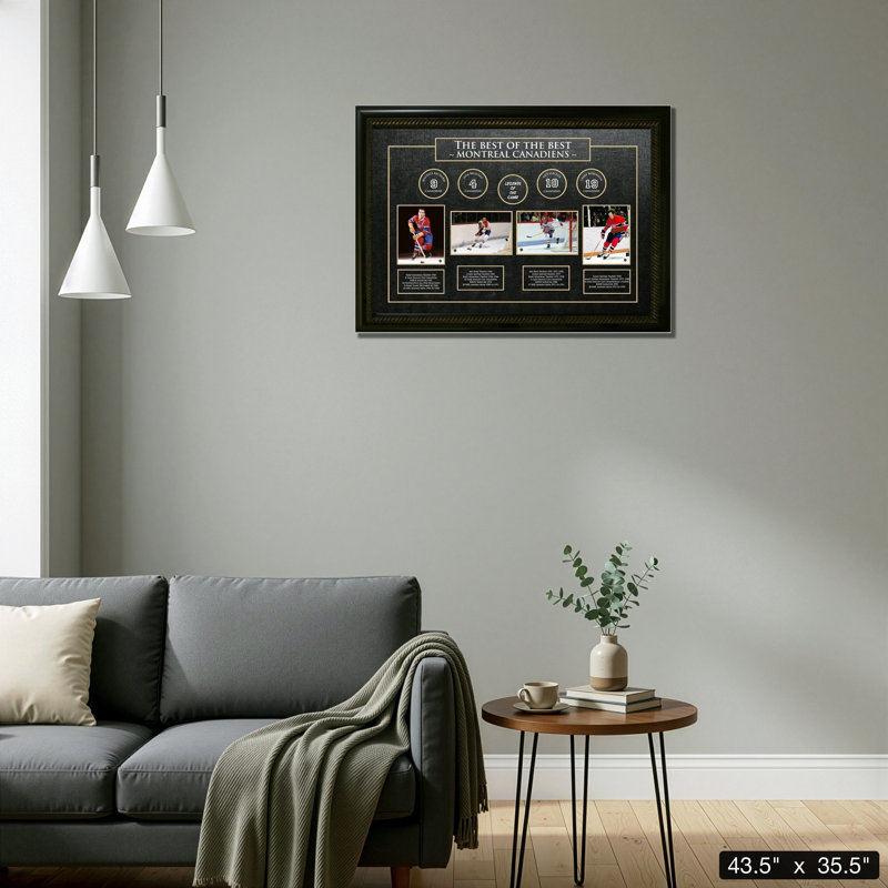 «Best of the Best Canadiens» Richard / Beliveau / Lafleur / Robinson, art mural encadré 35,5 x 43,5 par 