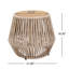 Table d'appoint en bois d'acacia avec base en corde beige - finition teck clair, décor côtier moderne pour la terrasse, le jardin, le balcon et l'intérieur-410827554-410827555