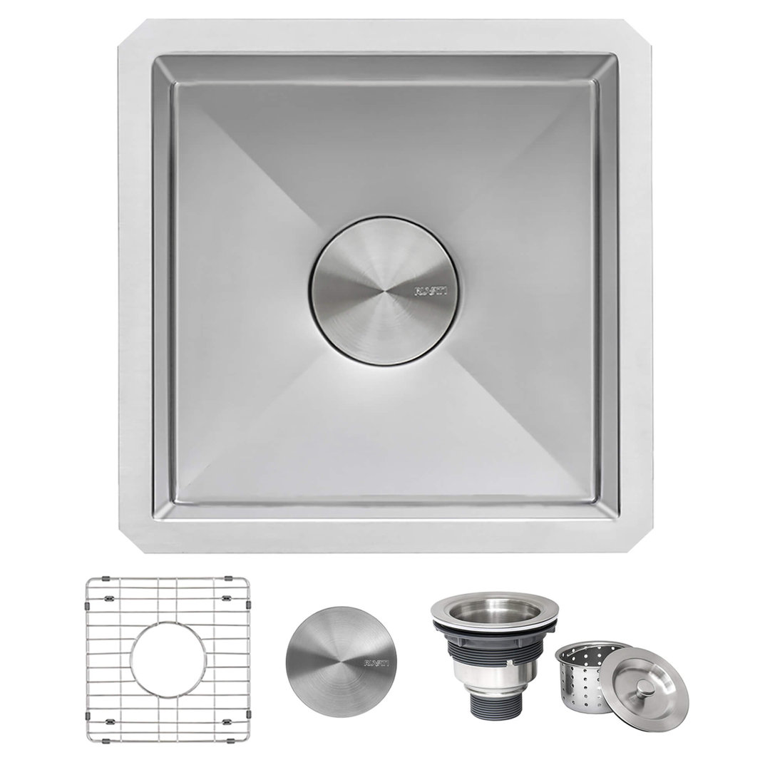 Ruvati Undermount Bar Prep Kitchen Sink Round Corners Stainless Steel Single Bowl Ruvati 
